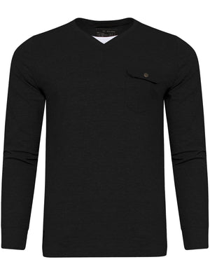Veepoc Mock T-Shirt Insert Long Sleeve T-Shirt in Black - Dissident