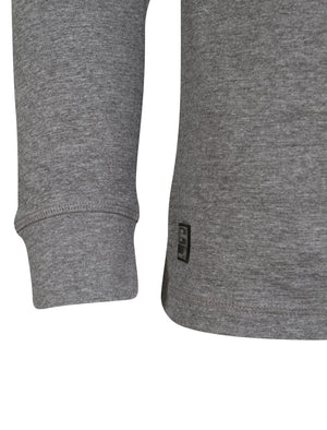 Veepoc Mock T-Shirt Insert Long Sleeve T-Shirt in Mid Grey Marl - Dissident