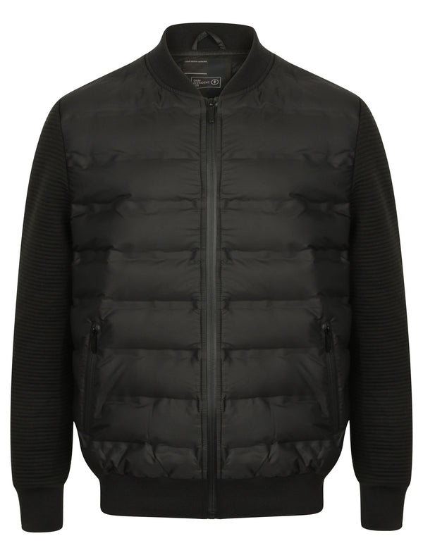 Verde Quilted Bomber Jacket with Jersey Sleeves in Black - Dissident
