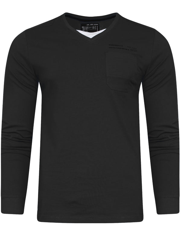 Veyer Mock T-Shirt Insert Long Sleeve T-Shirt in Black - Dissident