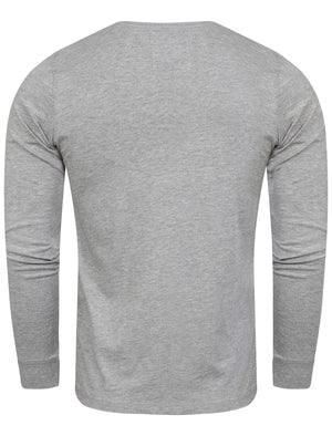 Veyer Mock T-Shirt Insert Long Sleeve T-Shirt in Light Grey Marl - Dissident