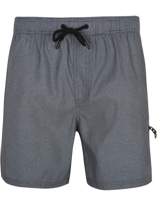Vittorino Fine Stripe Print Swim Shorts with Leg Pocket In Black - Dissident