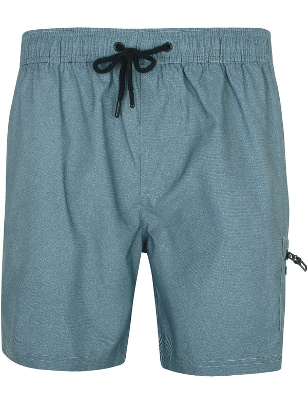 Vittorino Fine Stripe Print Swim Shorts with Leg Pocket In Midnight Blue - Dissident