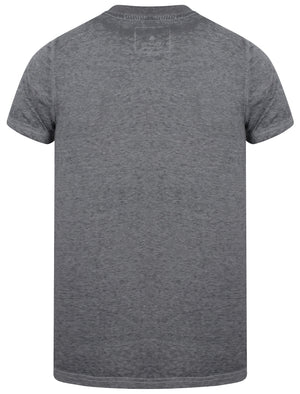 Warped Motif Burnout Jersey T-Shirt In Asphalt Grey - Dissident