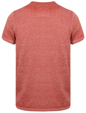 Warped Motif Burnout Jersey T-Shirt In Terracotta - Dissident