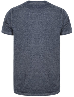 West Coast Motif Crew Neck T-Shirt In Reflex Blue - Dissident