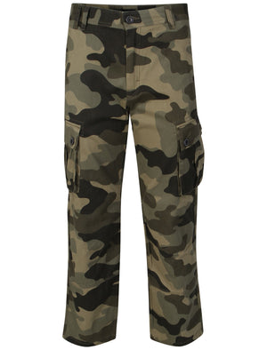 Wetlands Cotton Twill Cargo Trousers in Camo Print - Dissident