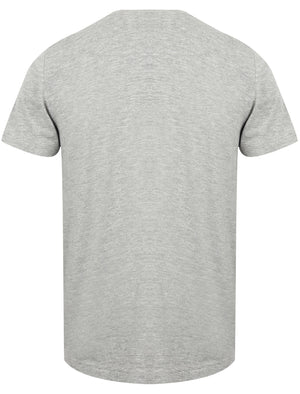Wheeler Motif Print Cotton Jersey T-Shirt In Light Grey Marl - Dissident