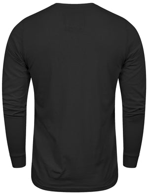 Whyer Mock T-Shirt Insert Long Sleeve T-Shirt in Black - Dissident