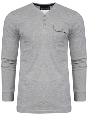 Mock T-Shirt Insert Long Sleeve T-Shirt in Light Grey Marl - Dissident