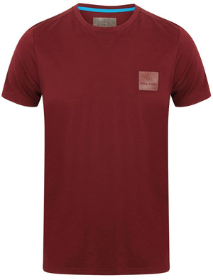 Yasumi Crew Neck Cotton T-Shirt In Deep Red - Dissident
