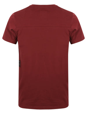 Yasumi Crew Neck Cotton T-Shirt In Deep Red - Dissident