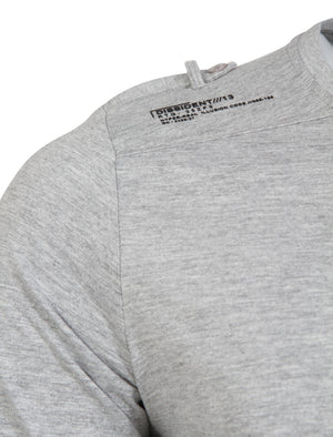 Yeepoc Mock T-Shirt Insert Long Sleeve Top in Light Grey Marl - Dissident