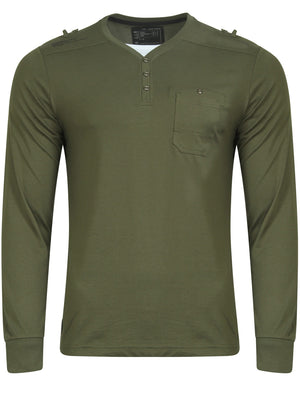 Yeepoc Mock T-Shirt Insert Long Sleeve Top in Amazon Khaki - Dissident