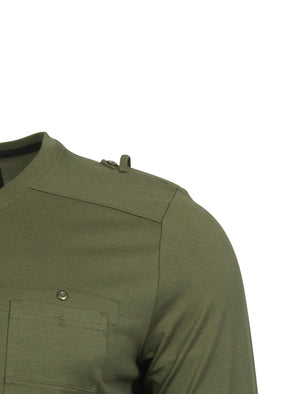 Yeepoc Mock T-Shirt Insert Long Sleeve Top in Amazon Khaki - Dissident