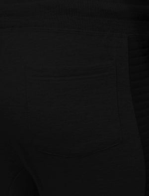 Mens Clark Cuffed Joggers with Quilted Panels in Black