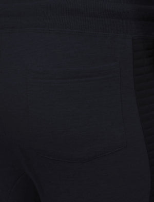 Mens Clark Cuffed Joggers with Quilted Panels in Navy