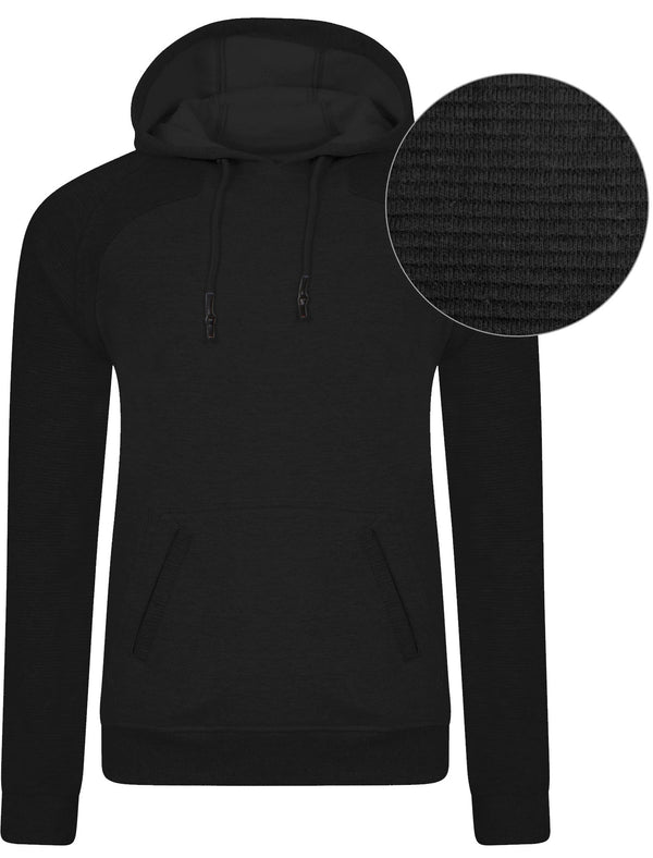 Mens Joel Qutory Pull Over Hoodie in Black
