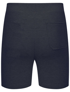 Mens Samuel Stripe Quilted Qutory Sweat Shorts in Navy