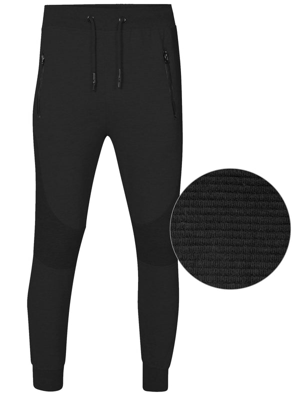 Mens Curtis Qutory Panel Joggers in Black