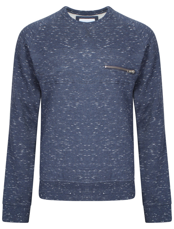 Mens Bryan Slub Sweatshirt in Navy Space Dye