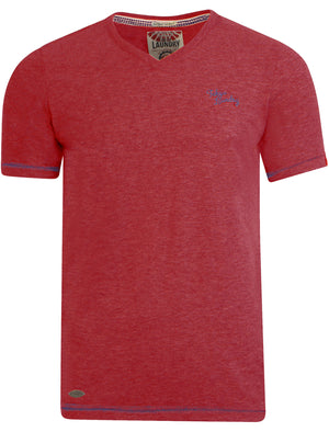 Essential V-neck T-shirt in Tokyo Red Marl - Tokyo Laundry