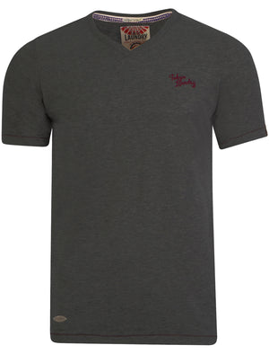 Essential V-neck T-shirt in Charcoal Marl - Tokyo Laundry