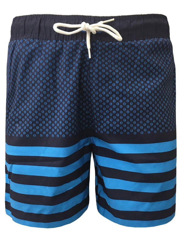 Evelyn Geo Striped Print Swim Shorts in Eclipse Blue - Sth Shore