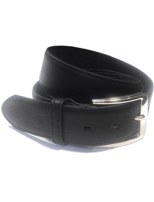 Mens Kurt Aztec Leather Belt in Black