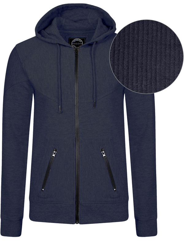Mens Kevin Qutory Zip Up Hoodie in Navy