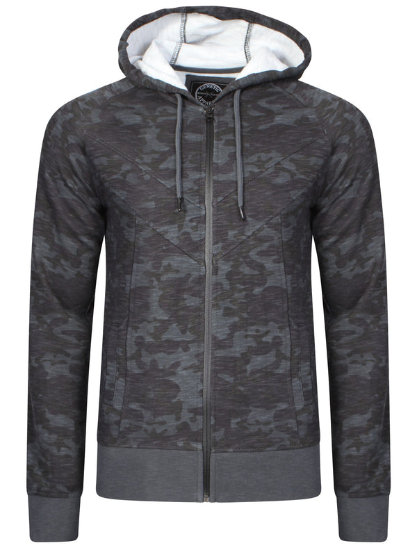 Mens Timothy Camouflage Zip Up Hoodie in Blue