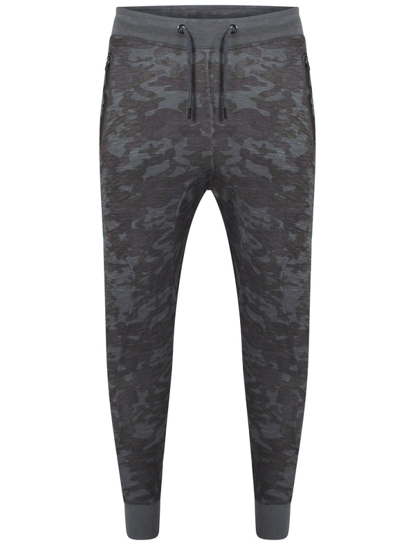 Mens Chuck Camouflage Panel Joggers in Blue