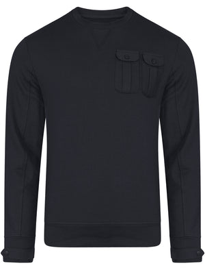 Darryl Double Pocket Crew Sweatshirt In Navy