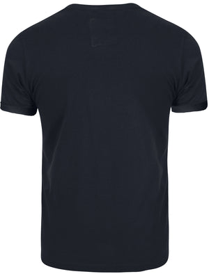 Freddy Destroyed Ripped Front T-Shirt in Navy