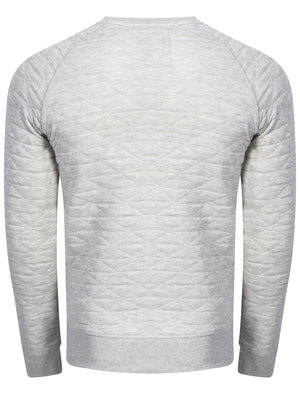 Mens Nicholas Triangle Quilt Sweatshirt in Grey Marl