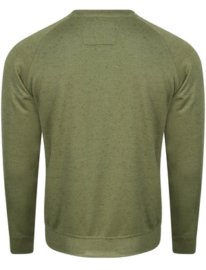 Luis Mohair Texture Print Crew Neck Sweatshirt In Green