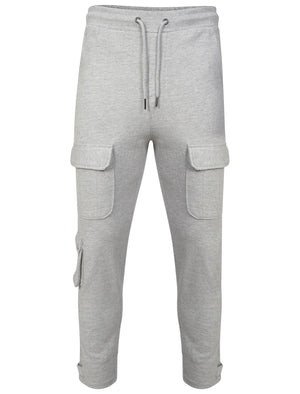 Robbie Military Pocket Cuffed Joggers in Light Grey Marl
