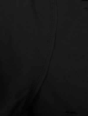 Slash Destroyed Ripped Front Sweatshirt in Black