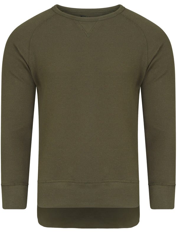 Wayne Piqué Step Hem Jumper In Khaki