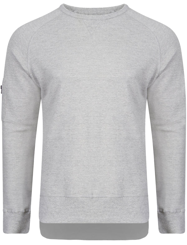 Wayne Piqué Step Hem Jumper In Light Grey Marl