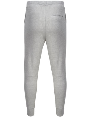 Winston Piqué Panel Cuffed Joggers in Light Grey Marl