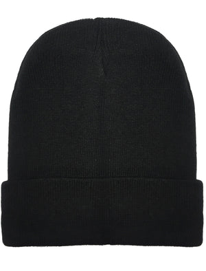 Evan Knitted Beanie Hat in Black