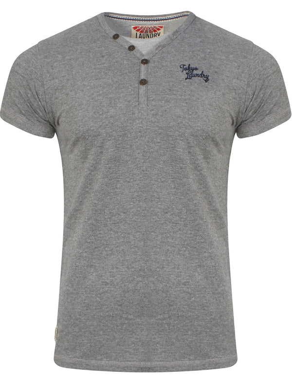 Glenbrook mock insert t-shirt mid grey marl - Tokyo Laundry