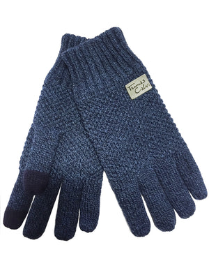 Jameson Fleece Lined Knitted Gloves in Navy