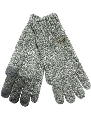 Jameson Fleece Lined Knitted Gloves in Grey