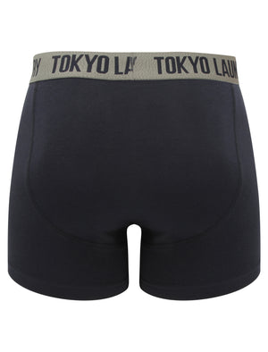 Haverfield (2 Pack) Boxer Shorts Set Mid Grey Marl / True Navy - Tokyo Laundry