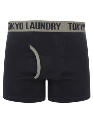 Haverfield (2 Pack) Boxer Shorts Set Mid Grey Marl / True Navy - Tokyo Laundry
