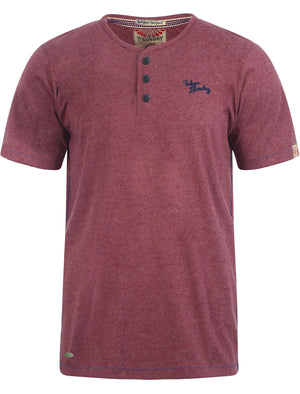 Essential Henley T-Shirt in Bordeaux Marl - Tokyo Laundry