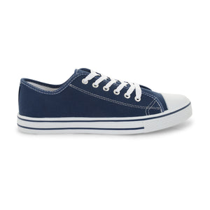 Men's canvas lace up sneakers in blue