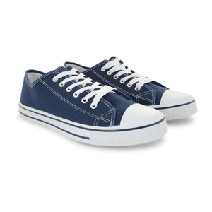 Men's canvas lace up sneakers in blue